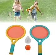 Lightweight Children Badminton Racket, Slip Resistant, Sturdy Tennis Racket with 2 Rackets, 2 Balls, Bright Colors, Easy to Attract Baby's Attention, Light and Effortless
