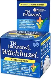 T.N. Dickinson's Witch Hazel Cleansing Pads, 60 Count (Pack of 1)