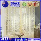 Leaf Printing Tulle Curtains Porch Partition Translucent for Living Room Kitchen