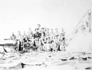 Wonwondah Victoria 1925 - A group of men seated on a thresher (Sco- Old Photo