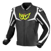 Wild Chase Black White Leather Motorcycle Jacket
