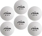 STIGA Tournament-Quality 3-Star Ping Pong Balls – Official Size and 40mm Weight – Ultimate Durability and High-Performance Table Tennis Balls – 6 Pack (White) - for Indoor/Outdoor Ping Pong Table