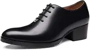 [Generic] Oxford for Men Formal ShoesGenuine Leather Round Toe Lace Up Low Top Business High Heel Easy Care