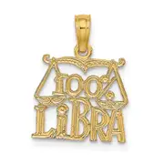 14K Yellow Gold 100% Libra Zodiac Charm
