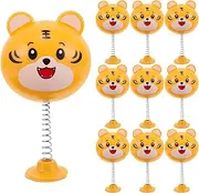 LUOZZY 10pcs Adorable Tiger Bobblehead Helmet Decor Vibrant Cartoon Shake Ornament for Motorcycle Bicycle Office Desk Home Accessories