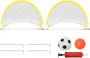 2Pcs Soccer Goals for Backyard,Foldable Kids Soccer Net,Pop-Up Dome Shaped Goals with Inflatable Ball and Air Pump for Kids Youth Games and Backyard Indoor Outdoor Training