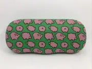 NEW Green & Pink Pigs Kid Hard Clamshell Eyeglasses Case