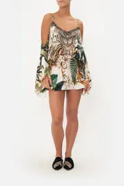 DROP SHOULDER PLAYSUIT TIGER TRAP