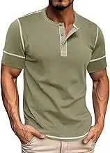 Daily Sport T Shirts for Men Trendy Solid Color Short Sleeved T Shirt Button Up V Neck Polo Shirt for Men Gymout Workout