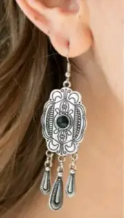 Paparazzi Natural Native Black Earrings