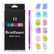 12 Color Metallic Colored Pencils Drawing Sketching Set Coloring Colour Pencils