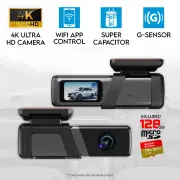 Elinz Single Lens 4K Dash Cam 1.47" Screen WiFi App Control Supercapacitor Compact Car DVR 128GB U3