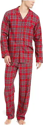Family Pajamas Men's Cotton Plaid Pajamas Set Color Brinkley Plaid Size S