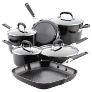 Hard Anodized Nonstick 10 Piece Hard Andozed Aluminum Nonstick Cookware Set in O