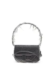 [Diesel] Diesel - 1DR-Iconic shoulder bag in denim and crystals - Shoulder Bags - Woman - Black UNI Black