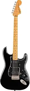 Squier Classic Vibe 70s Stratocaster Electric Guitar, with 2-Year Warranty, Black, Maple Fingerboard
