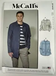 McCall's 8352 Mens Button Shirts 3 Styles Sewing Pattern Sz 34 36 38 40 42 UC FF