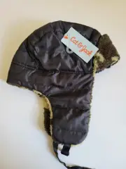 Cat & Jack - Trapper Hat - Black & Camo Lined Polyester Boy's OSFM Youth - NWT