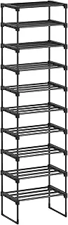 SONGMICS Shoe Rack, 10 Tier Shoe Organizer, Metal Shoe Storage Shelf for 20 Pairs of Shoes, Easy to Assemble, Entryway, Black ULSA25BK