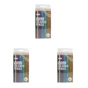 3x 12pc Jasart Studio School Artist Art/Craft Colour Pencils Non-Toxic Metallic