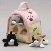 UNIPAK Cat Finger Puppet Set of 3 + Colorful Pink Soft Play House 8" NEW