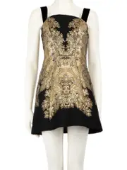 Paisley Jacquard Wool Corset Dress