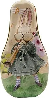 Bunny Tin Box | Holiday Tinplate Chocolate Storage Holder,Vintage Happy Easter Treat Box Decoration for Cookie Stationery Jewellery