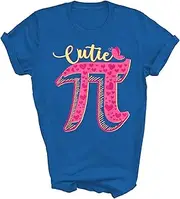 [MIRABOZZI] Pie Day Girly Cutie 3.14 Cute Math Geek Pi Maths Lover Nerd Geek Mathematician Gift Unisex Shirt T-Shirt (Royal;3XL)