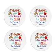 4PK LMD Ceramic Thank You Teacher Beauty Inside Table Coaster 10cm