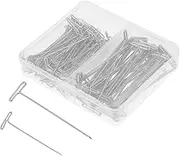 HORIALENCE 150pcs Pins for Blocking Knitting Wig Making Crafts Ergonomic T Shape Sewing Pins Storage Box for Jewelry Display Craft Projects