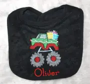 Christmas Baby Bib | Burb cloth / smock | Personalised Gift | Christmas Truck