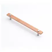 Lenah 224mm Cabinet Handle, Tasmanian Oak &amp; Satin Chrome Face Caps