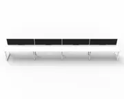 RAPIDLINE DELUXE LOOP LEG WORKSTATION With Screen 4 Person Single Sided W1800 x D750 x H730mm (per user) White Top White Frame