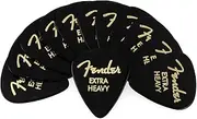 Fender Pick Classic Celluloid, Black, 351 Shape, Extra Heavy, 12 Count