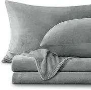 BEDELITE Fannel Sheets Queen Size - Fleece Soft Sheets for Queen Bed Set with Deep Pocket, Velvet Fuzzy Cozy Warmth & Wrinkle Resistant, 4 Piece(Include Fitted Sheet, Flat Sheet, 2 Pillowcases)