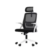 Oikiture Mesh Office Chair Fabric White&black