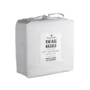 Blake & Lindsay White Vintage Washed Microfibre Sheet Set 40cm Wall King Single