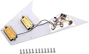 CIMAXIC 1 Set Ply Hh Electric Guitar Pickguard with Pickups Scratch Plate Replacement for Style Guitars Screw Scratch Protection White