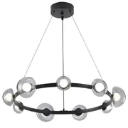Luna 9L LED Rings Pendant Lights Black | Marden Designer