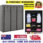 NEW - X-LARGE PORTABLE STORAGE WARDROBE - ZIP UP FABRIC CLOTHS CABINET ORGANISER