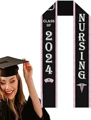 [Krujecnt] Nursing Graduation Sash of 2024 | Multipurpose Nurse Graduation Decorations Nurse Graduation Stoles,Nursing School Graduate Sash with Safety Pin for Nurse Nursing Assistant
