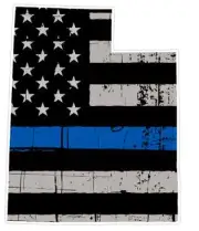 Utah State (U44) Cop Thin Blue Line Vinyl Yeti Tumbler Decal Sticker