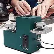 Electric Leather Strips Cutter Machine, Double Head Leather Strap Cutting Tool, Adjustable Speed Leather Cutter Slitting Machine Leather Splitter for Leather/Bags/Shoes/Paper