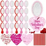 24 Set Mini Hair Brush Valentines Bulk Gifts with Valentine's Day Greeting Ca...