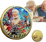 Christmas Commemorative Coin - Metal Commemorative Coin, Christmas Christmas Coin | Christmas Souvenir with Santa Coin, Festival Collection Souvenir for