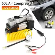 150PSI Car Air Compressor Tire Inflator 12V Pressure Air Pump Dual Cylinder