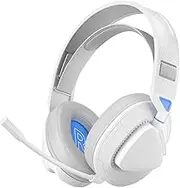 TIKATARER Gaming Headphones with Mic, 2.4G Receiver 4 Modes Adjustable Headphones Gaming Gaming Headset with Mic Headband Rotatable Lightweight Gaming Headset (White Blue)