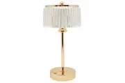 Boyle Rechargeable LED Portable Table Lamp with Acrylic Flute Shade 14x14x29cm