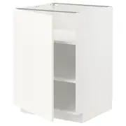 METOD base cabinet with shelves, white/Vallstena white, 60x60x80 cm