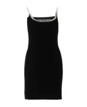 crystal-embellished sleeveless minidress FR38 Black